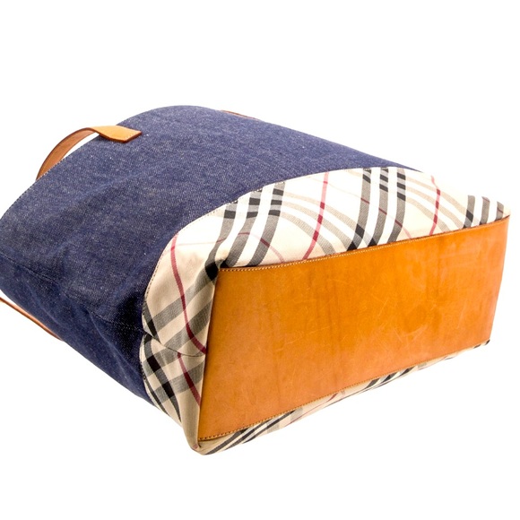 BURBERRY LONDON DENIM AND NOVA CHECK TOTE - Picture 5 of 8